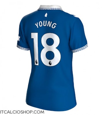 Everton Ashley Young #18 Prima Maglia Femmina 2023-24 Manica Corta